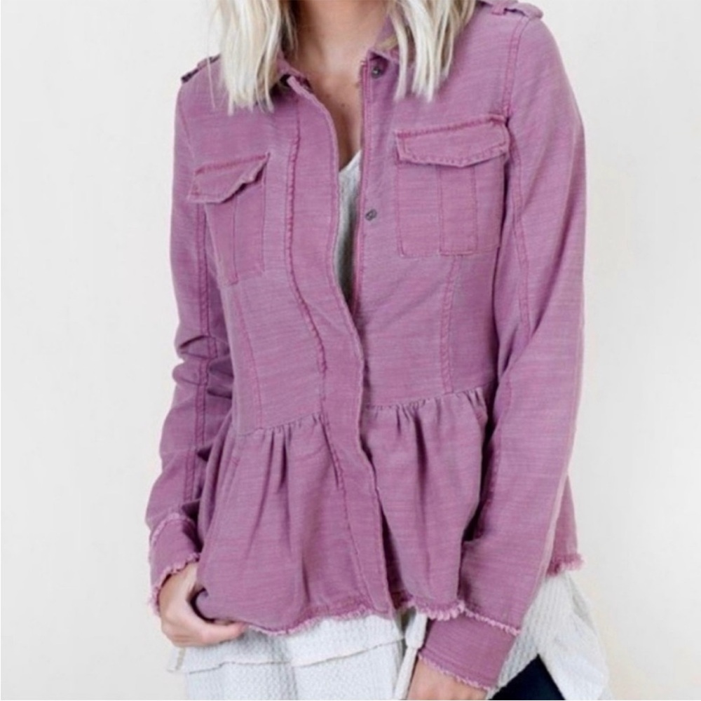 NWT Altar’d‎ State Peplum Military Jacket Mulberry